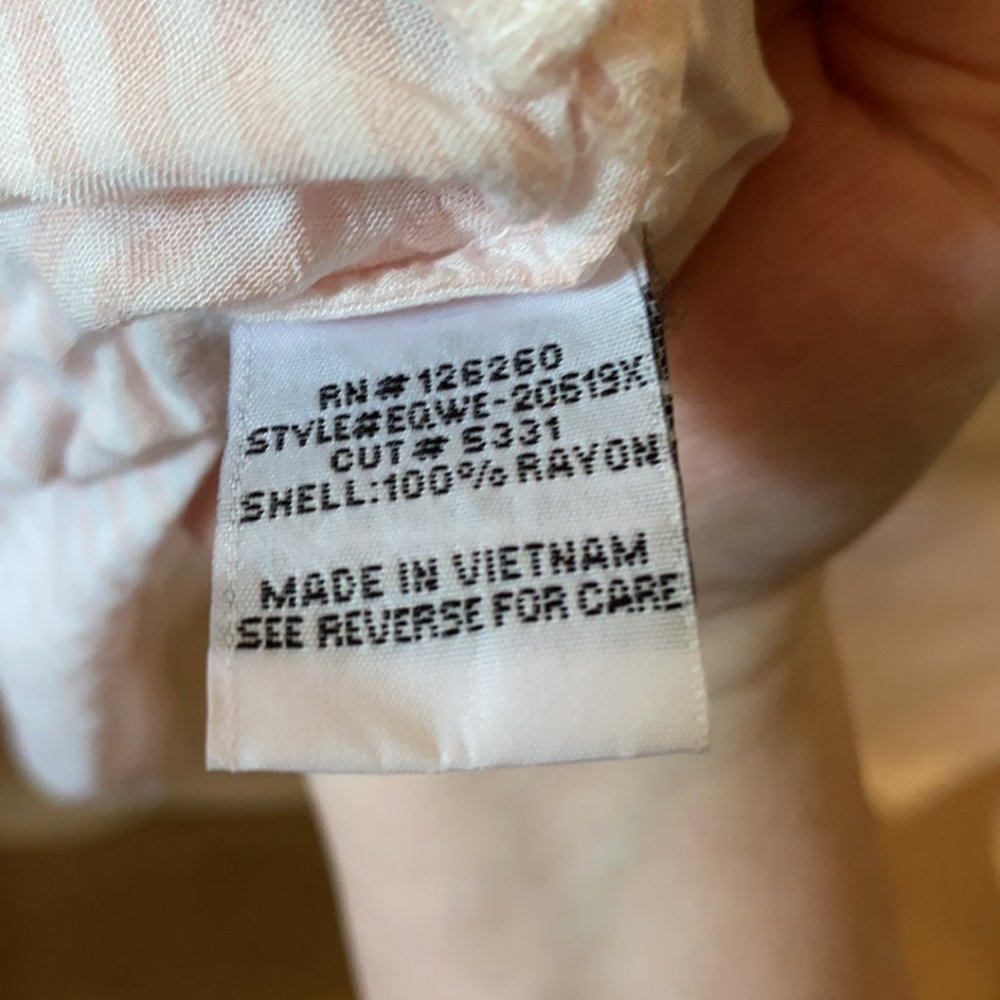 New Leaf Pink White Pinstripe Button Down Blouse Plus 1X - Picture 10 of 10